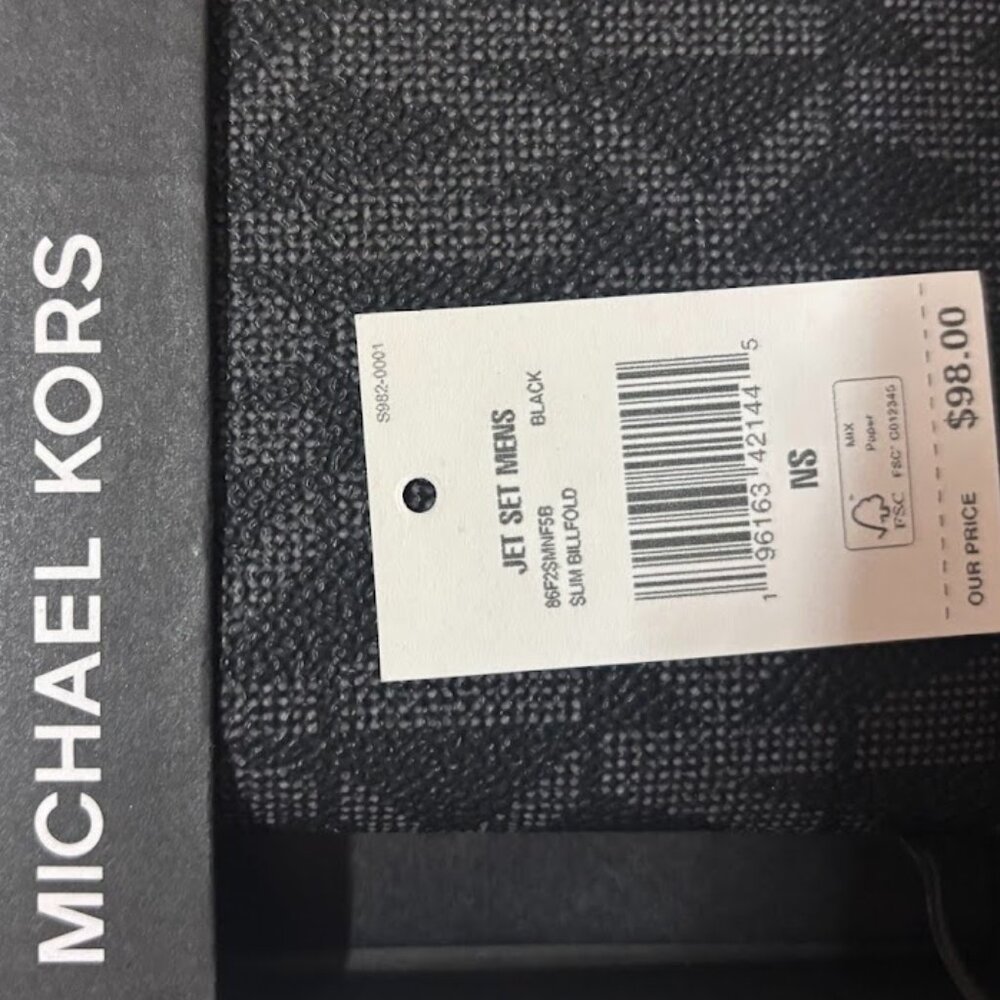 Michael Kors Men's Black Jet Leather Bifold Wallet Card Case NWT One Size 98 - Picture 9 of 9